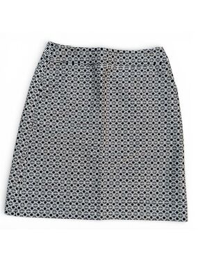 Classic Black & White A-line Pencil Skirt Sz 6 Mod Retro Banana Republic Basic